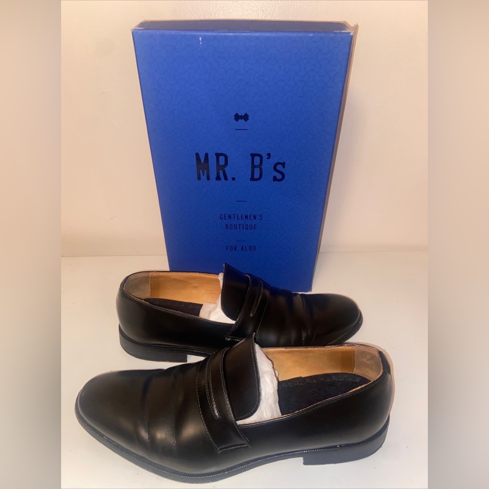 Mr. B's Aldo Oslund Loafer Black Leather Men's Size 9 Slip On Shoes